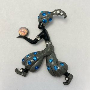 Vintage Genie Fortune Teller Sultan Man in Turbin Rhinestone brooch RARE! 2.5"